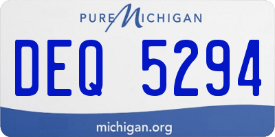 MI license plate DEQ5294