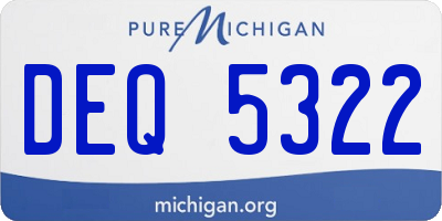 MI license plate DEQ5322