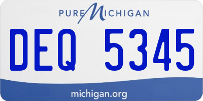 MI license plate DEQ5345