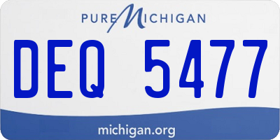 MI license plate DEQ5477