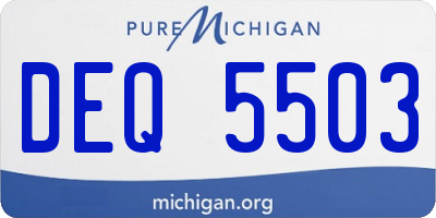 MI license plate DEQ5503
