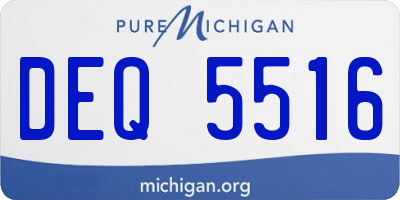 MI license plate DEQ5516