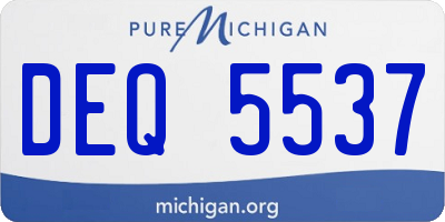 MI license plate DEQ5537