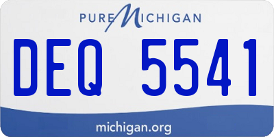 MI license plate DEQ5541