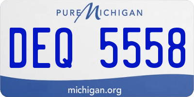 MI license plate DEQ5558