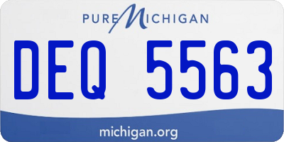 MI license plate DEQ5563