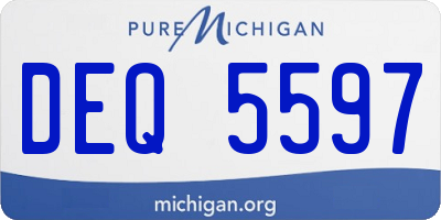 MI license plate DEQ5597