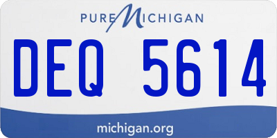 MI license plate DEQ5614