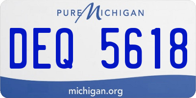 MI license plate DEQ5618