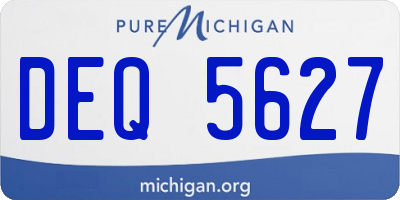 MI license plate DEQ5627