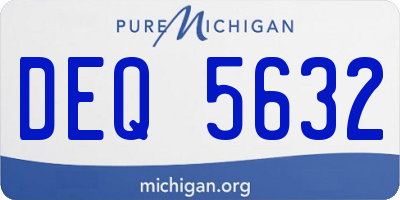 MI license plate DEQ5632