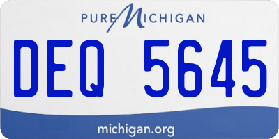 MI license plate DEQ5645