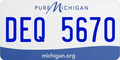 MI license plate DEQ5670