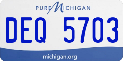 MI license plate DEQ5703