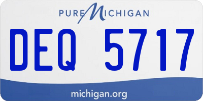 MI license plate DEQ5717