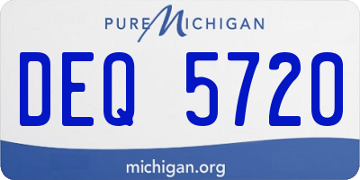 MI license plate DEQ5720