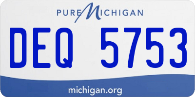 MI license plate DEQ5753