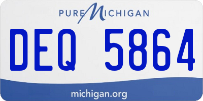 MI license plate DEQ5864