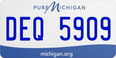 MI license plate DEQ5909