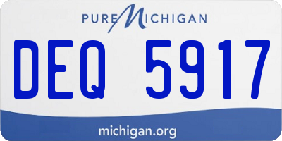 MI license plate DEQ5917