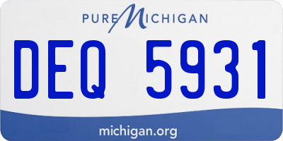 MI license plate DEQ5931