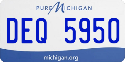 MI license plate DEQ5950