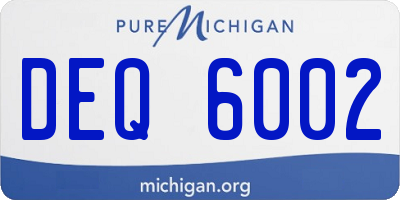 MI license plate DEQ6002