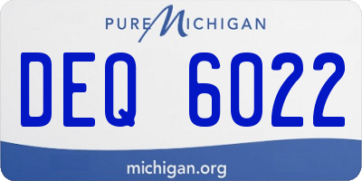 MI license plate DEQ6022