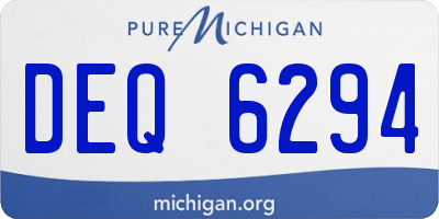 MI license plate DEQ6294