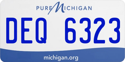 MI license plate DEQ6323