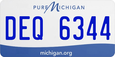 MI license plate DEQ6344