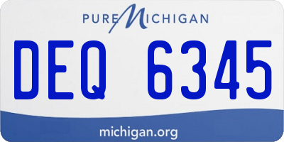 MI license plate DEQ6345