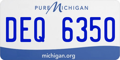MI license plate DEQ6350