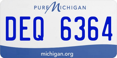 MI license plate DEQ6364