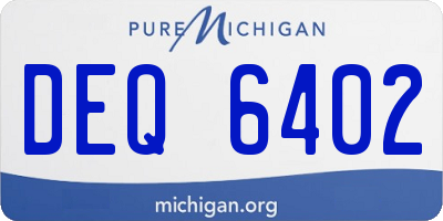MI license plate DEQ6402