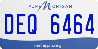 MI license plate DEQ6464