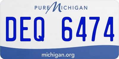 MI license plate DEQ6474