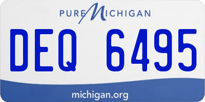 MI license plate DEQ6495