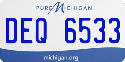MI license plate DEQ6533