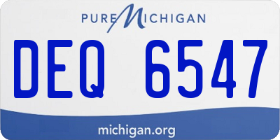 MI license plate DEQ6547