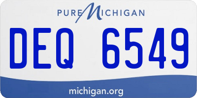 MI license plate DEQ6549