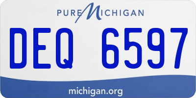 MI license plate DEQ6597