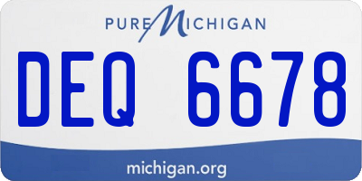 MI license plate DEQ6678