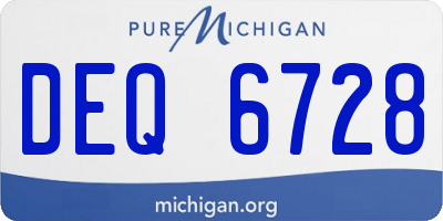 MI license plate DEQ6728
