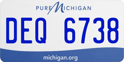 MI license plate DEQ6738