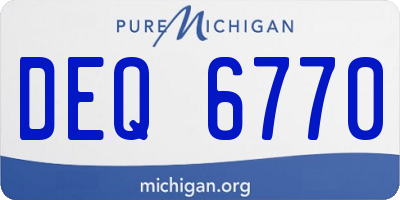 MI license plate DEQ6770