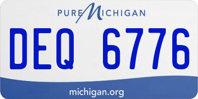 MI license plate DEQ6776