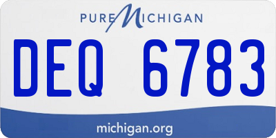 MI license plate DEQ6783