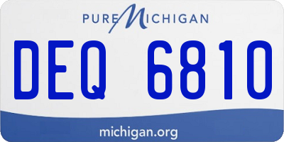 MI license plate DEQ6810