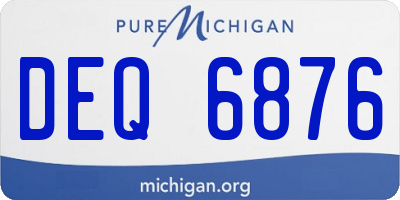 MI license plate DEQ6876